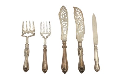 Lot 1252 - A PAIR OF VICTORIAN STERLING SILVER FISH SERVERS, SHEFFIELD 1850 BY AARON HADFIELD