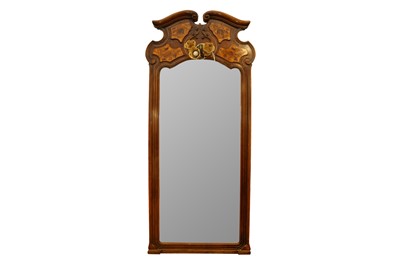 Lot 1470 - A CONTINENTAL WALNUT PIER MIRROR, EARLY 20TH CENTURY