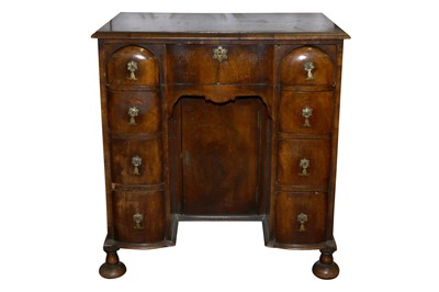 Lot 1456 - AN 18TH CENTURY STYLE WALNUT KNEEHOLE DESK, LATE 19TH CENTURY