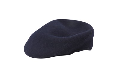 Lot 328 - Burberry Navy Wool Military Flat Cap - Size 56