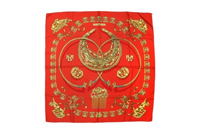 Lot 267 - Hermes 'Les Cavaliers D'or' Silk Print Scarf