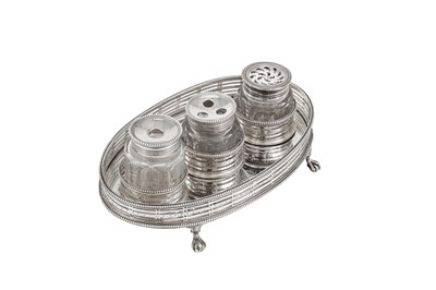 Lot 459 - A George III sterling silver inkstand, London 1798 by Burridge Davenport