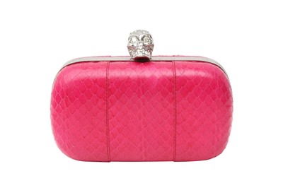 Lot 253 - λ Alexander McQueen Pink Python Skull Clutch