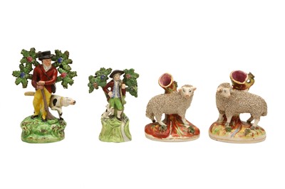 Lot 218 - A SMALL COLLECTION OF STAFFORDSHIRE POTTERY ITEMS