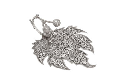Lot 106 - A late 19th / early 20th century Anglo - Indian unmarked silver dish, Kashmir circa 1900