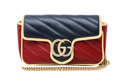 Lot 346 - Gucci Burgundy GG Marmont Matelassé Super Mini Bag
