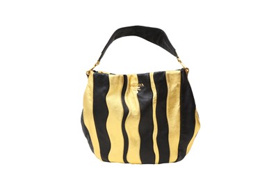 Lot 659 - Prada Metallic Gold Wave Stripes Hobo Bag