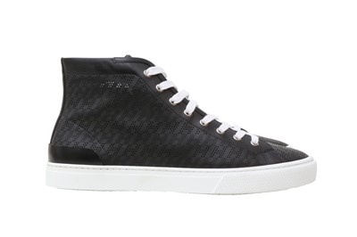 Lot 774 - Hermes Black Clap H Logo High Top Sneaker - Size 44