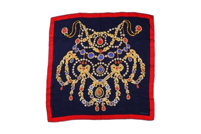 Lot 340 - Must de Cartier Jewelled Silk Print Scarf