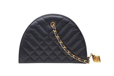 Lot 337 - Chanel Navy Half Moon Bag Shoulder Bag