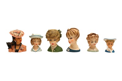 Lot 391 - A COLLECTION OF 1940s STYLE KITSCH CERAMIC FIGURAL VASES