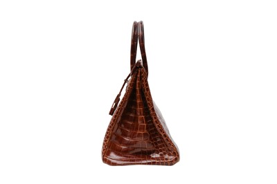 Lot 468 - λ Hermes Shiny Miel Porosus Crocodile Birkin 35
