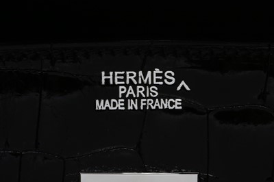 Lot 724 - λ Hermes Shiny Black Porosus Crocodile Diamond Birkin 35