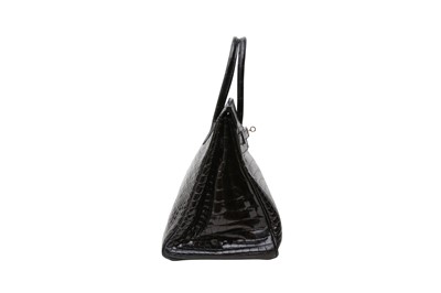 Lot 724 - λ Hermes Shiny Black Porosus Crocodile Diamond Birkin 35