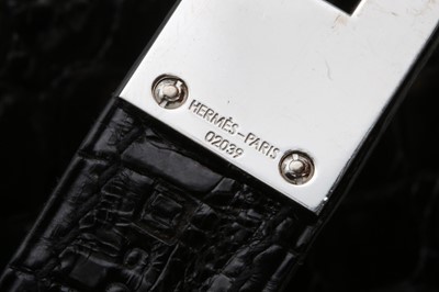 Lot 724 - λ Hermes Shiny Black Porosus Crocodile Diamond Birkin 35