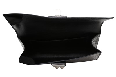 Lot 813 - λ Hermes Shiny Black Porosus Crocodile Medor Clutch 23