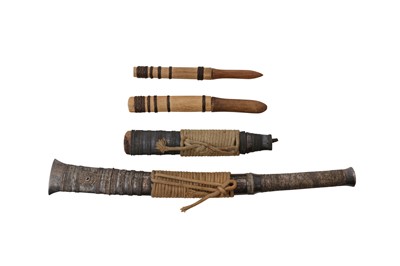 Lot 399 - A GROUP OF FOUR BURMESE DAGGERS, DHA HMYAUNG