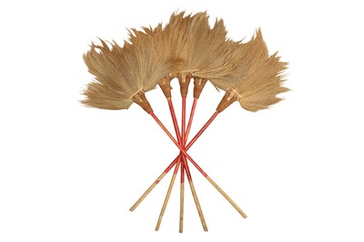 Lot 376 - A SET OF FIVE BURMESE FLY WHISKS