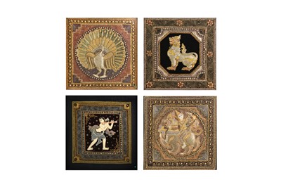 Lot 408 - FOUR BURMESE EMBROIDERED PANELS