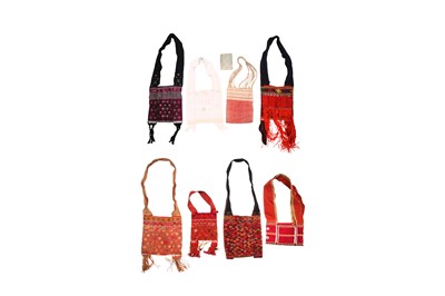 Lot 401 - A GROUP OF EIGHT BURMESE TEXTILE BAGS