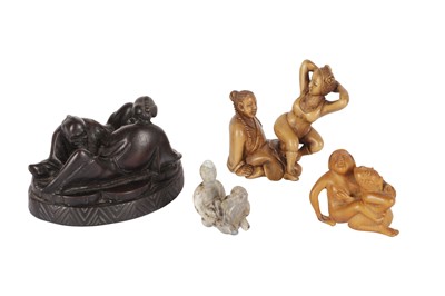 Lot 293 - A GROUP OF FOUR NETSUKE AND FIGURINES