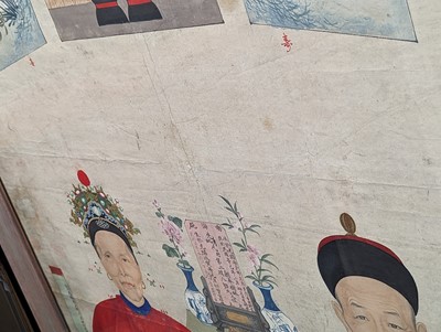 Lot 2 - A CHINESE TRIPLE ANCESTRAL PORTRAIT