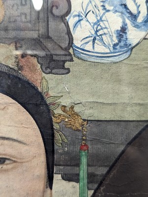 Lot 2 - A CHINESE TRIPLE ANCESTRAL PORTRAIT