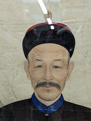Lot 2 - A CHINESE TRIPLE ANCESTRAL PORTRAIT