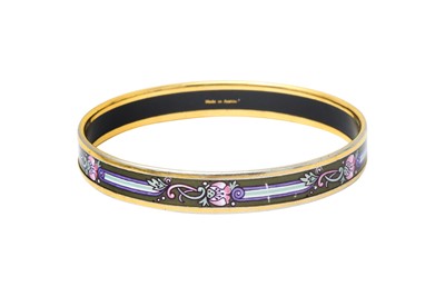 Lot 178 - Hermes Khaki Flower Enamel Bangle