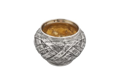 Lot 245 - An Alexander II Russian mid-19th century silver salt, Saint Petersburg 1865 by PK for Nichols and Plinke