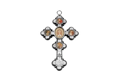 Lot 267 - A mid-19th century Austrian 13 loth (812 standard) silver cross, Vienna 1865 by Thomas Regscheck