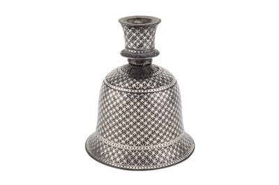 Lot 260 - A BIDRI SILVER-INLAID HUQQA BASE
