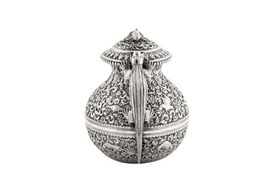 Lot 228 - A fine late 19th century Anglo – Indian silver teapot, Cutch, Bhuj circa 1880 by Oomersi Mawji (active 1860-90)