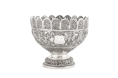 Lot 121 - A large late 19th century Anglo – Indian unmarked silver bowl, Lucknow circa 1890