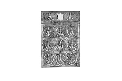 Lot 31 - A late 19th century Anglo – Indian unmarked silver card case, Madras circa 1890