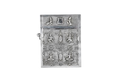 Lot 29 - A late 19th century Anglo – Indian unmarked silver card case, Madras circa 1890