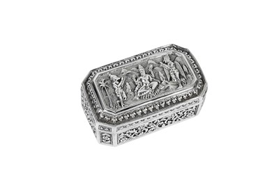Lot 210 - A late 19th century Anglo – Indian unmarked silver box, Cutch, Bhuj circa 1890