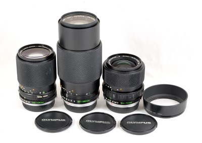 Lot 273 - Three Olympus OM Zoom Lenses.