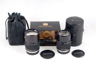 Lot 259 - f2.8 & f3.5 Olympus OM Auto-T 135mm Lenses.