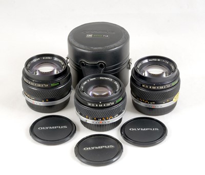 Lot 263 - Olympus OM Auto-S 50mm f1.4 & f1.8 Lenses.