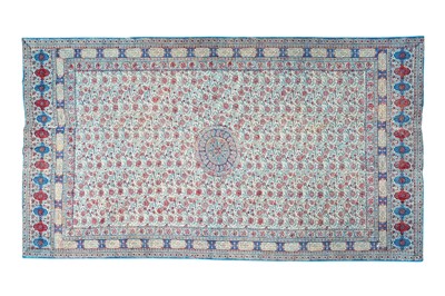 Lot 369 - A LITURGICAL COTTON KALAMKARI BANQUETING CLOTH