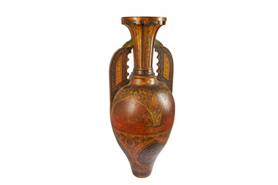 Lot 443 - A MONUMENTAL HISPANO-MORESQUE POLYCHROME-PAINTED POTTERY 'ALHAMBRA' VASE
