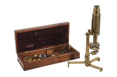 Lot 136 - A "Jones Most Improved" Type Brass Compound Microscopc.1800s