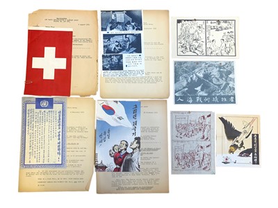 Lot 307 - KOREAN WAR.- UNITED NATIONS AIRBORNE 'PSYWAR' PROPAGANDA AND LEAFLETS