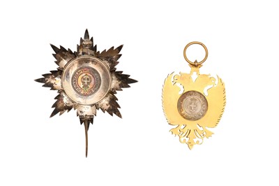 Lot 355 - ORDER OF SKANDERBERG COMMANDERS NECK BADGE AND BREAST STAR