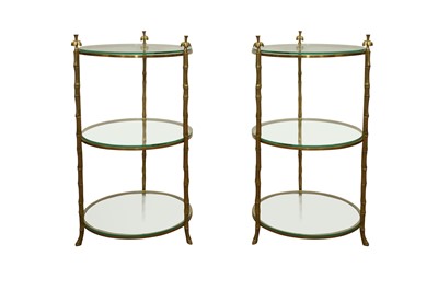 Lot 472 - A PAIR OF CONTEMPORARY THREE TIER ETAGERES