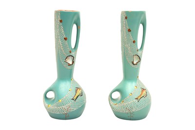 Lot 387 - A PAIR OF 1950s ITALIAN MAIOLICHE DERUTA VASES
