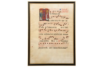 Lot 272 - Antiphonal leaf on vellum.- Manner of Neri da Rimini( illuminator)?