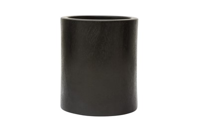 Lot 89 - A CHINESE ZITAN WOOD BRUSH POT, BITONG