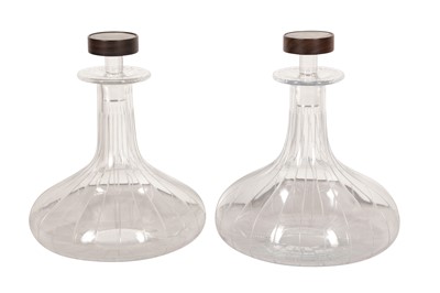 Lot 110 - A PAIR OF LINLEY 'TRAFALGAR' CAPTAINS DECANTERS